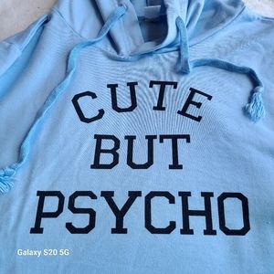 Long-sleeves crop top size Medium  color Light Blue